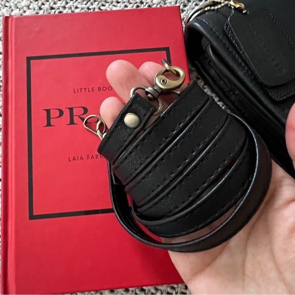 Jet Black Handbag Strap w/ Bronze Hardware - Picture 4 of 7